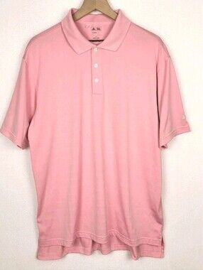 Adidas ClimaLite Golf Polo Shirt Men's Large Pink‎ Performance Smart Casual
